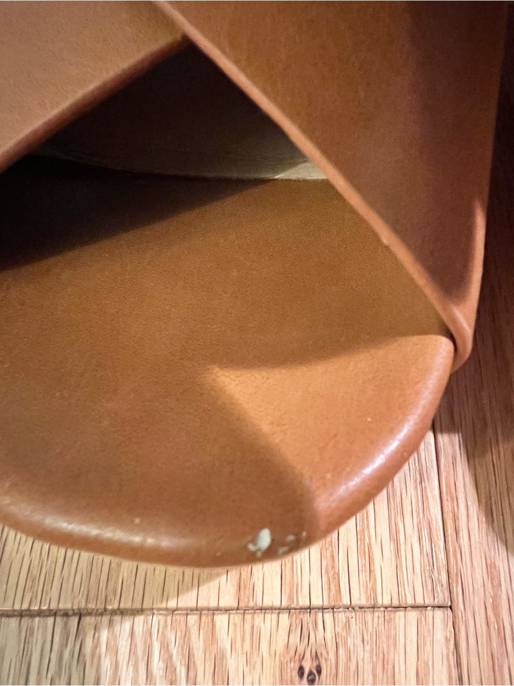 Women’s Tan Leather Cross-Strap Clog Heels - Picture 3 of 6